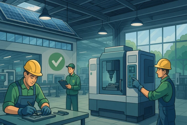 Operarios en planta con sistema de ventilación eficiente que mejora el ROI energético en Monterrey