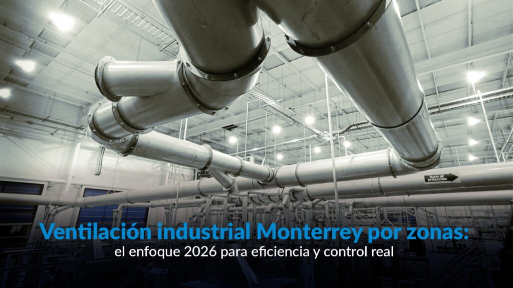 ventilación industrial Monterrey con diseño por zonas en nave industrial