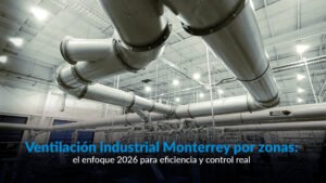 ventilación industrial Monterrey con diseño por zonas en nave industrial